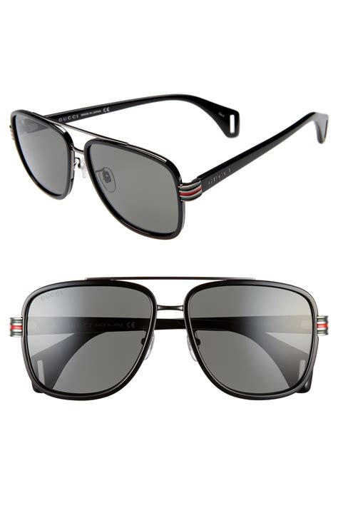 Aviator sunglasses in black and grey .